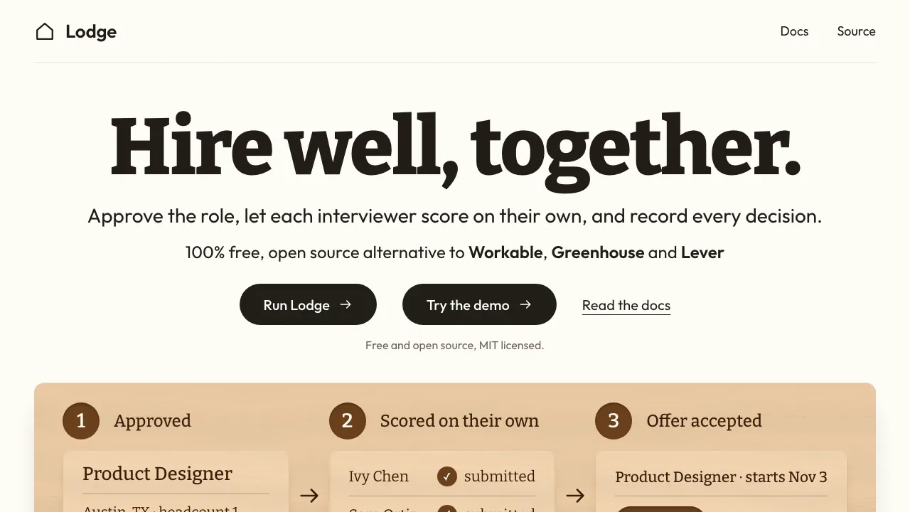 The Lodge homepage, run-lodge.com
