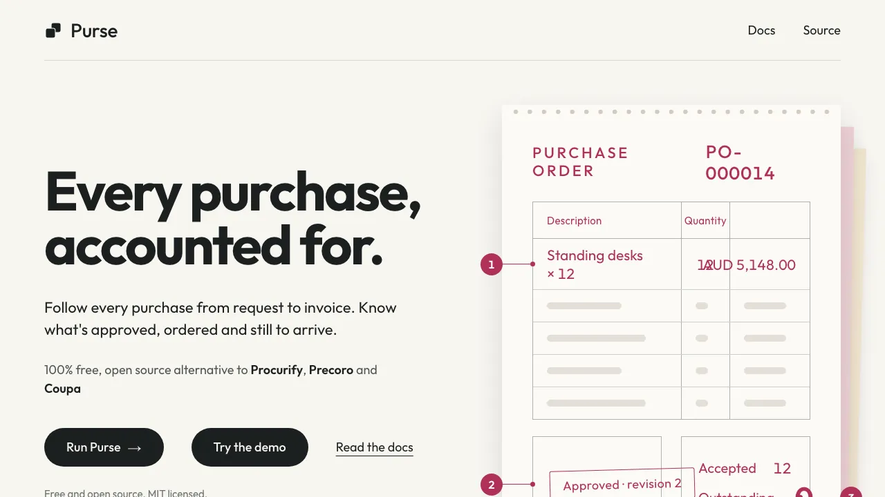 The Purse homepage, run-purse.com
